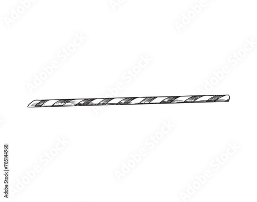 Vector illustration of an eco-friendly striped paper tube drawn in the style on a white background