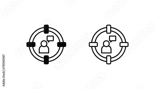 Target Audience icon design with white background stock illustration