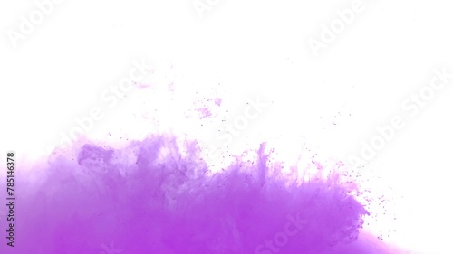 Purple color dye melt on white background,Abstract smoke pattern,Colored liquid dye,Splash paint