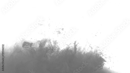 Black color-ink dye melt on white background,Abstract smoke pattern,Colored liquid dye,Splash paint