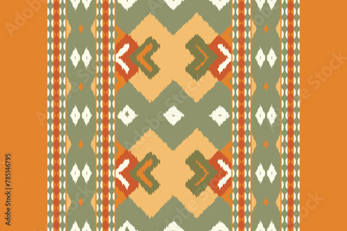 Fabric ethnic tribal pattern art. Ethnic ikat seamless pattern. American and Mexican style. Design for background, wallpaper, illustration, fabric, clothing, carpet, textile, batik, embroidery.