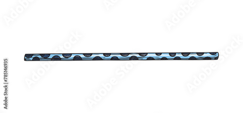 Vector illustration of an eco-friendly paper spotted blue tube drawn in sketch style on a white background,