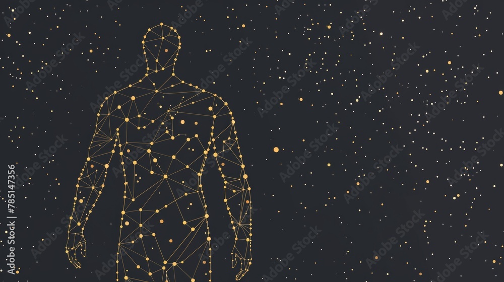 Fototapeta premium Astrological Constellations within Human Silhouette
