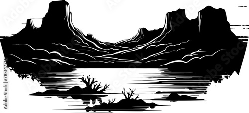 Mountain Dreams Sketchy Seascape Emblem Seascape Serenity Sketchy Coastline Icon