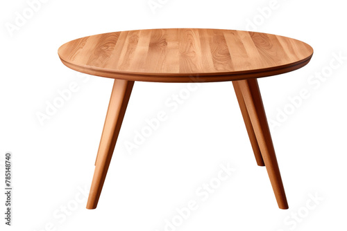 Dancing Duo: Wooden Table on the Move. On White or PNG Transparent Background.