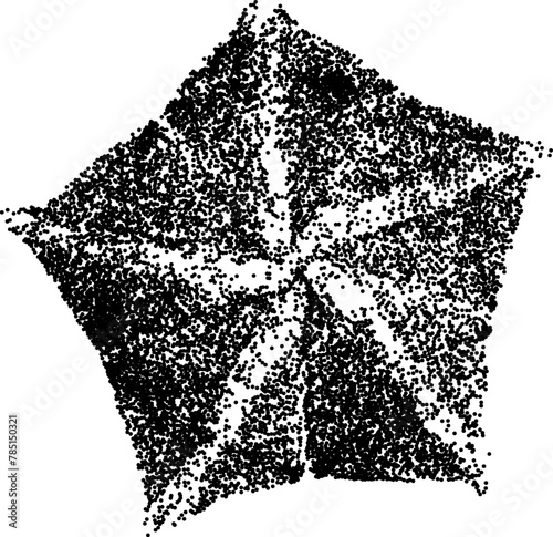 Grunge grain cactus with a xerox or grainy photocopy effect. Dotted element with halftone stipple effect for gothic collage design. Vector illustration.	