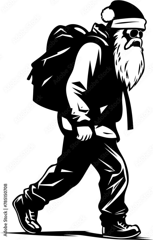 Worn Out Claus Shoulder Borne Emblem Dreary Kris Kringle Exhausted Bag Symbol Worn Out Claus Shoulder Borne Emblem Dreary Kris Kringle Exhausted Bag Symbol