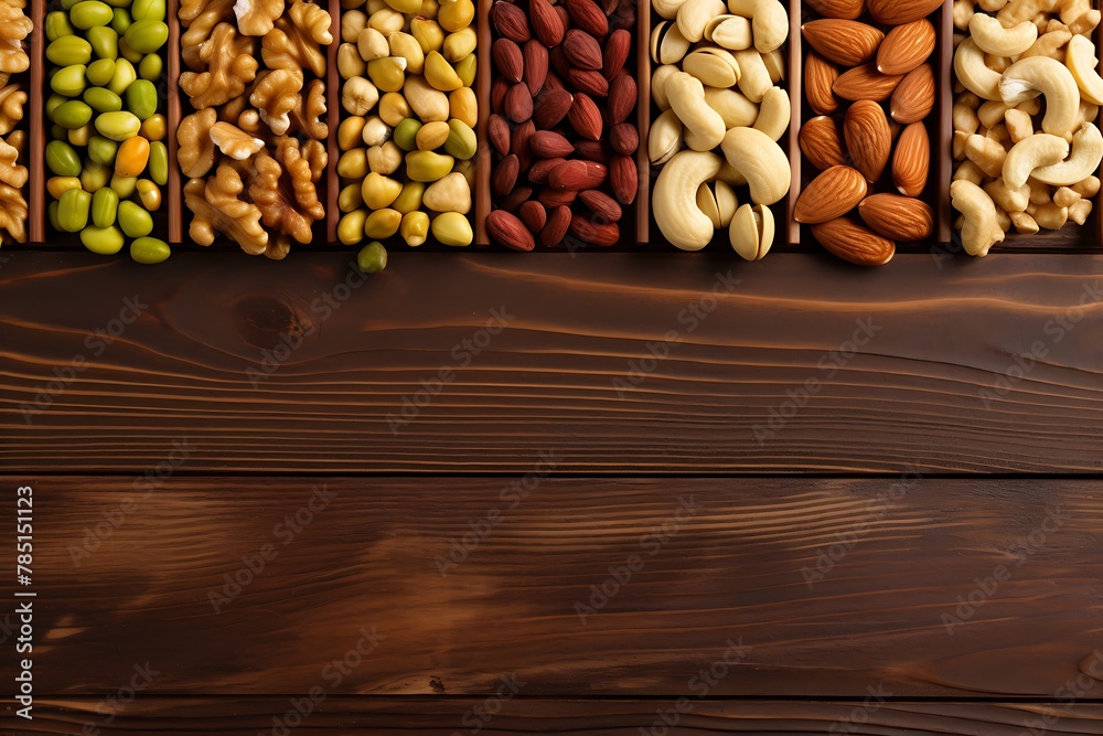 Healthy mix of nuts on wooden background Healthy mix of nuts on wooden background