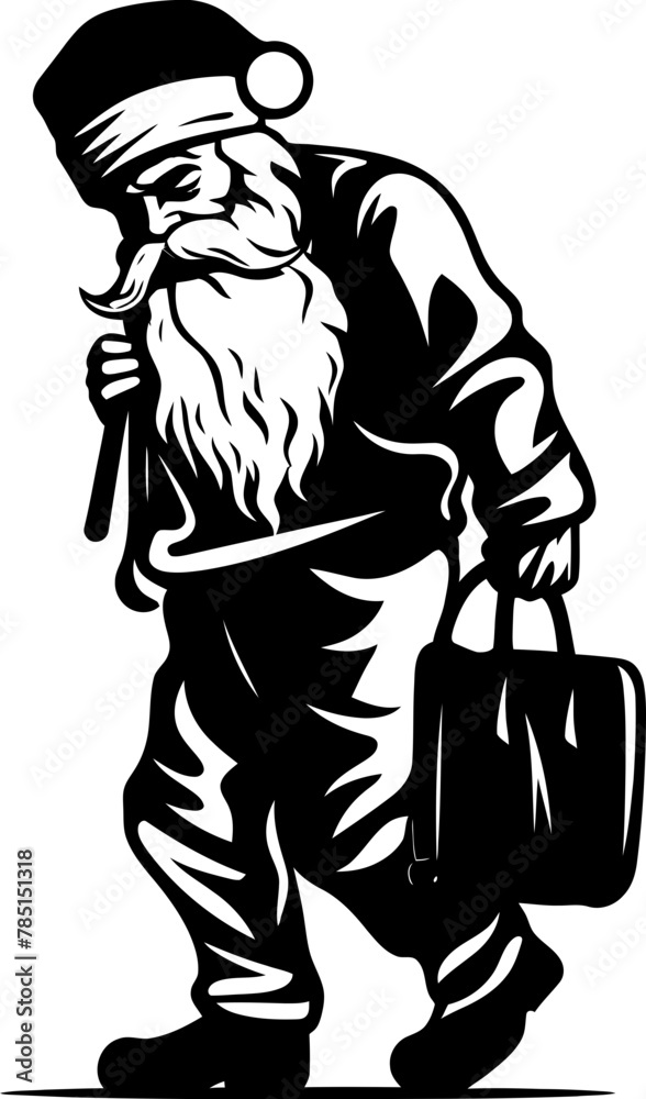 Dreary Santa Fatigued Shoulder Logo Weary Kris Kringle Laden Bag Icon Dreary Santa Fatigued Shoulder Logo Weary Kris Kringle Laden Bag Icon