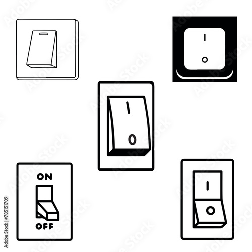 electrical power switch 5 icon and vector design five vector 