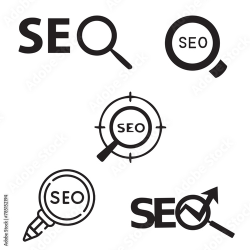 engine optimization 5 icon and vector design five vector 