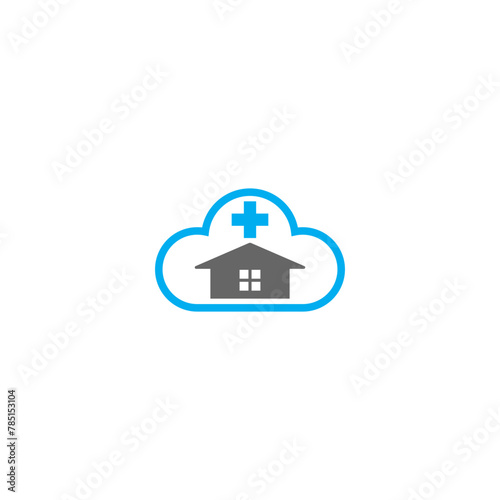 Digital illustration of a creative blue medical brand logo design for businesses