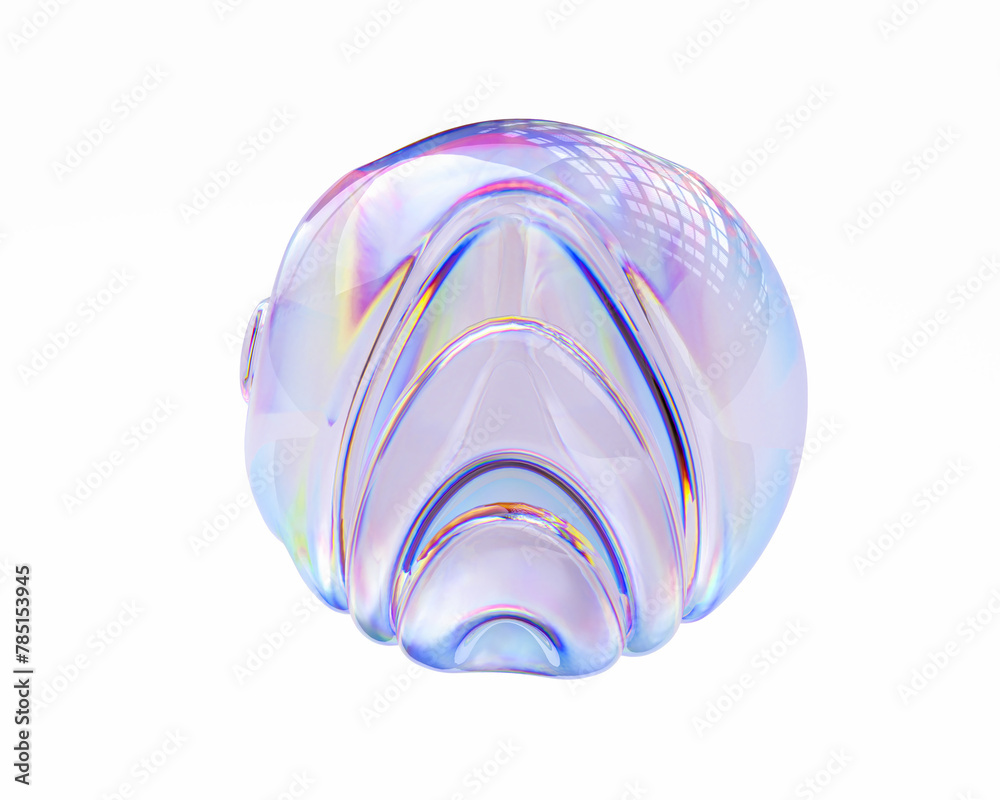 Obraz premium Fluid round abstract shape, futuristic modern banner design template, liquid glass sphere, 3d illustration