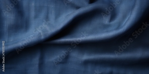 Indigo canvas texture background, top view. Simple and clean wallpaper with copy space area for text or design