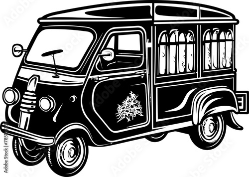 City Cruiser Rickshaw Vector Icon Tuk Tuk Tales Rickshaw Logo Design