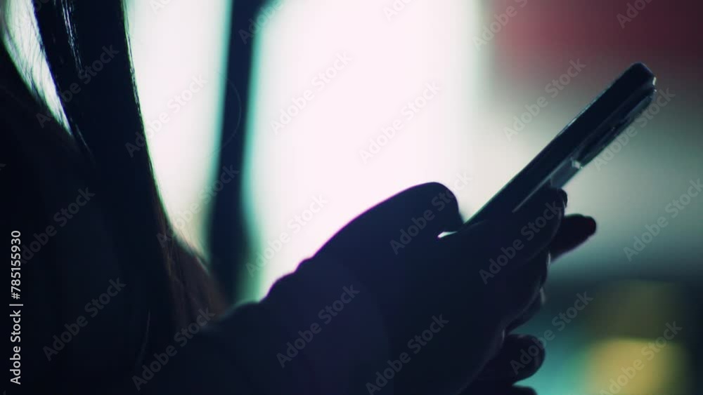 Isolated Girl Receiving a Text on her Phone
