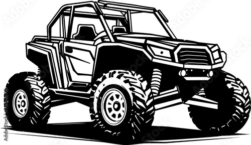 Wilderness Warrior Sport Vehicle Icon Design UTV Adventure Seeker Vector Logo for Nature Enthusiasts