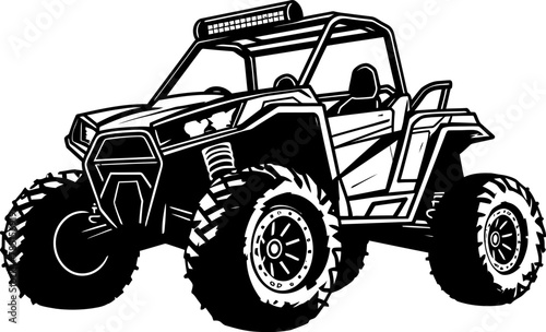 Off Road Voyager Sport Vehicle Vector Logo UTV Adventure Seeker Emblem Symbolizing Outdoor Exploration