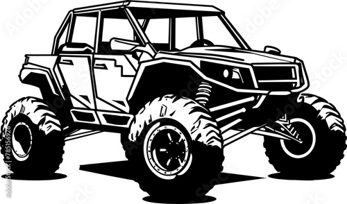 Sport Vehicle Explorer Logo for Adventure Seekers UTV Trailblazer Vector Icon for Outdoor Adventures