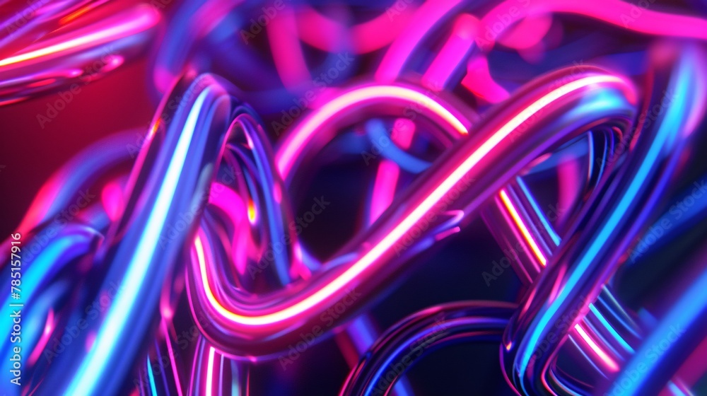 Vivid and luminous 3D render with neon lines and UV colors. Vivid and luminous 3D render with neon lines and UV colors.