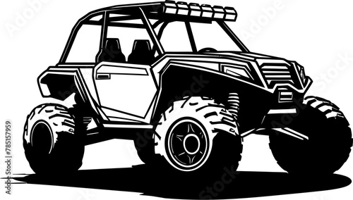Nature Explorer UTV Emblem Design Off Road Odyssey Sport Vehicle Vector