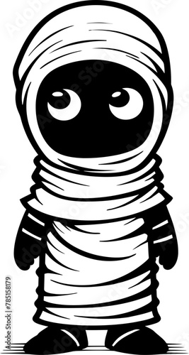 Retro Wrapping Wonder Cute Creepy Mummy Icon Cryptic Charm Vintage Mummy Logo Design