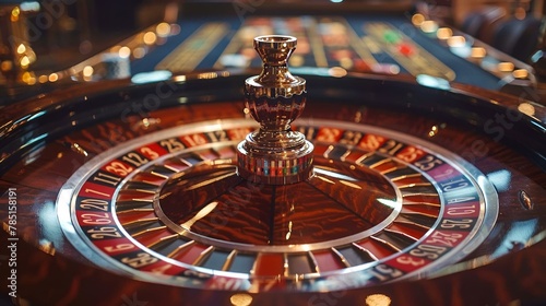 AI generated illustration of a spinning roulette wheel in a casino