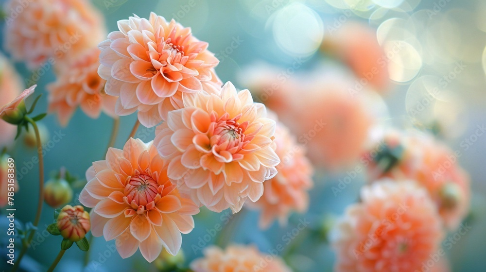 Gorgeous hue of Peach Fuzz Dahlia in full bloom.