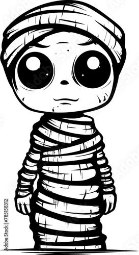 Coffin Cuddles Cute Creepy Mummy Icon Wrapped Wonders Vintage Mummy Logo