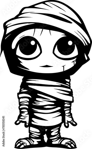 Quirky Coffin Cutie Vintage Mummy Icon Tomb Tenderness Cute Creepy Mummy Symbol