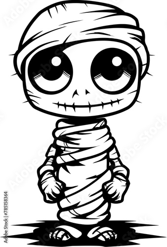 Antique Wrap Whimsy Vintage Mummy Logo Spooky Sweetheart Cute Mummy Icon Design