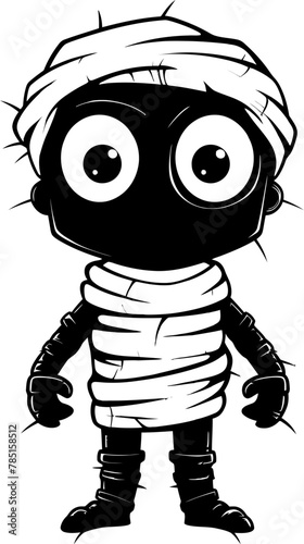 Tomb Tenderness Vintage Mummy Vector Symbol Retro Rattle Romance Cute Creepy Mummy Icon