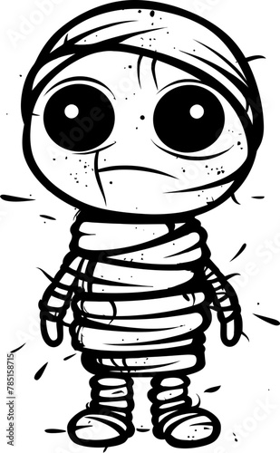 Eerie Elegance Creepy Mummy Logo Design Wrapped Wonders Vintage Mummy Icon