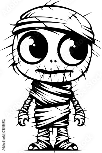 Wrapped in Wonder Vintage Mummy Logo Coffin Cuddles Creepy Mummy Vector Symbol