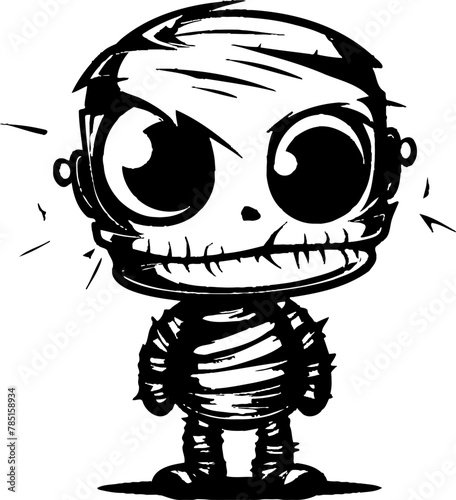Coffin Cuddles Creepy Mummy Vector Symbol Ancient Adorableness Vintage Mummy Icon