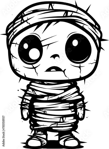 Adorable Crypt Keeper Creepy Mummy Icon Vintage Wrap Wonders Cute Mummy Emblem