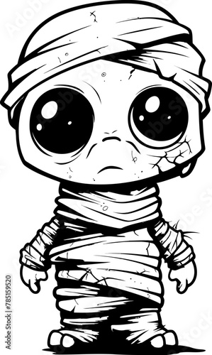 Classic Cadaver Cuddle Cute Mummy Vector Logo Vintage Wrap Warmth Creepy Mummy Emblem