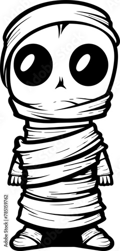 Vintage Wrap Warmth Creepy Mummy Emblem Retro Rattle Romance Cute Mummy Icon Design