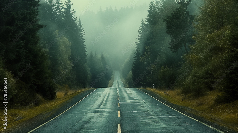 Fototapeta premium road in the forest 