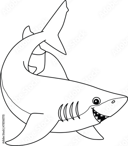 Lemon Shark Isolated Coloring Page for Kids