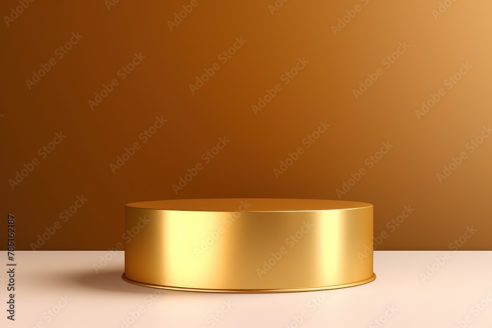 Gold minimal background with cylinder pedestal podium for product ...