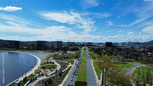 Commonwealth avenue in the middle of Canberra city of Australian Capital Territory photo