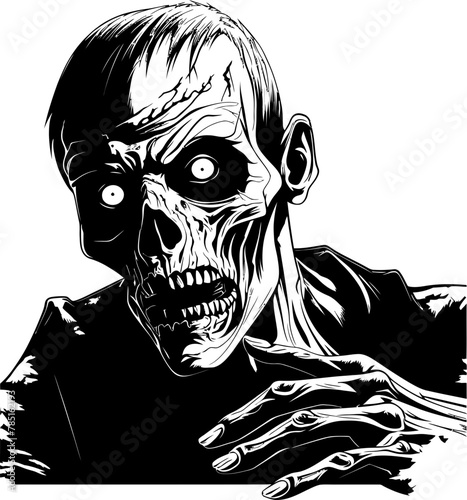 Nightmarish Nip Zombie Hands Logo Design Creepy Clench Vector Logo with Zombie Hands
