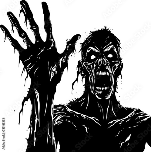 Rotting Reaching Logo Design Featuring Zombie Hands Decays Claws Vector Icon of Zombie Hands