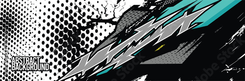 Branding Car Decal Wrap Design. Abstract Striped Racing Background Kit for Vehicles - Vector Graphics