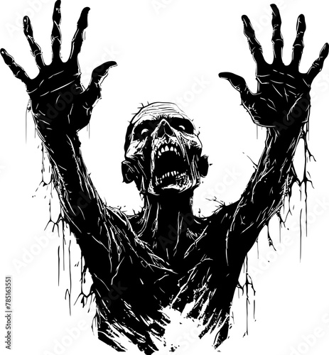 Macabre Hold Logo Design Featuring Zombie Hands Ghostly Claws Vector Icon of Zombie Hands