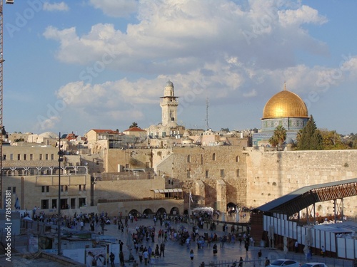 Aerial view of the famous Western Wall Shrine in Jerusalem  Israel