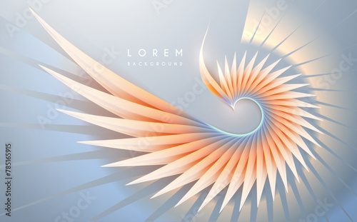 Color Phoenix wing on blue background