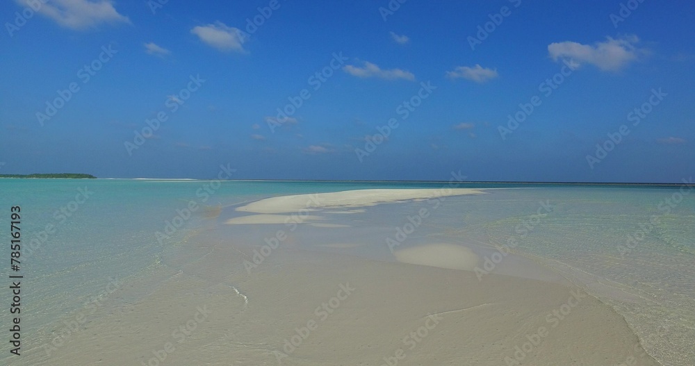 Obraz premium Aerial of sea with emerald water in Maldives