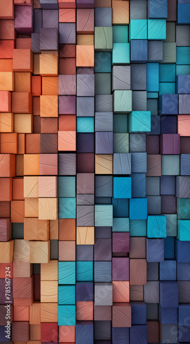 Mosaic background of wooden in pastel colors.